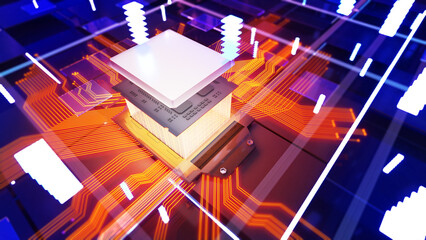 Abstract image of future technology concept.,image transmission technology Information processing, 3D rendering