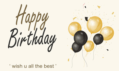 happy birthday sentence with a collection of balloons