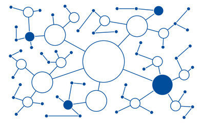 Network information user connected dots and lines technology background template. Digital blockchain linked global digital database graphic vector