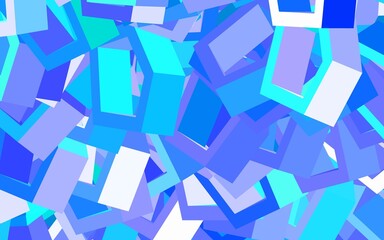 Obraz premium Light Blue, Green vector backdrop with hexagons.