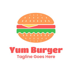 burger restaurant logo template with isolated background