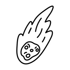 Comet Line Art Illustration | SVG