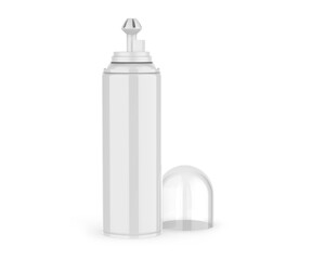 Blank whipped cream spray container, 3d render illustration.