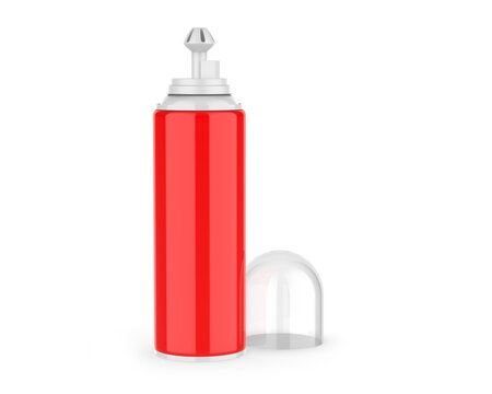 Blank whipped cream spray container, 3d render illustration.