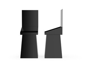 Blank Advertising Corrugated Supermarket Retail Promotion Cardboard Display Shelf for Food Product. 3d Render Illustration.