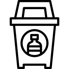 Plastic bin black outline icon