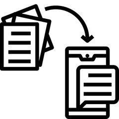 paperless document black outline icon - 515537055