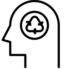 think ecology black outline icon