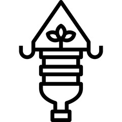 reuse plastic bottle black outline icon