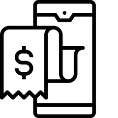 electronic bill black outline icon - 515537076