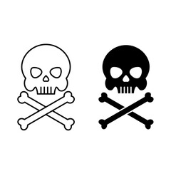 skull icon vector. danger sign and symbol to warning people.