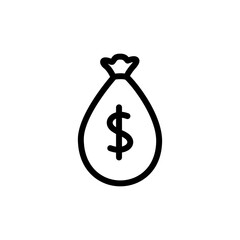dollar sack icon vector illustration. money sign and symbol.