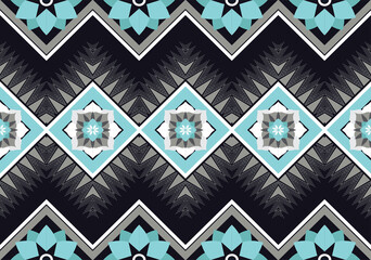 Fototapeta premium Geometric ethnic flower pattern for background,fabric,wrapping,clothing,wallpaper,Batik,carpet,embroidery style.