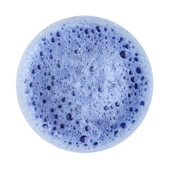 Matcha blue tea foam isolated on white. Top view.