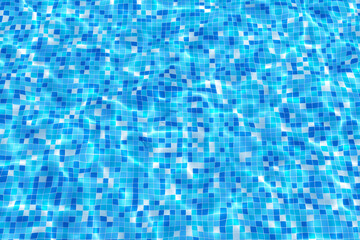 Blue water swimming pool background. 3D rendering.