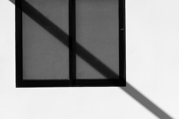 light and shadow of on cement wall black and white abstract architecture frame background