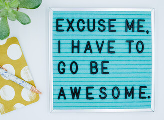 Morning motivation - Excuse me I have to go be awesome