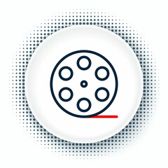 Line Film reel icon isolated on white background. Colorful outline concept. Vector