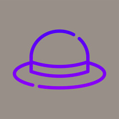 Fototapeta premium Icon, logo, vector illustration of Pamela's hat isolated on gray background. sun hat. perfect for holiday, fashion, beach, patterns and logos.