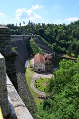 Bobertalsperre mit Staumauer Zapora Pilchowice na rzece Bóbr und Wasserkraftwerk Pilchowitz, bei Jelenia Góra, Polen, © GrebnerFotografie