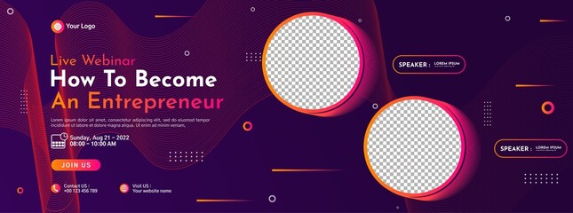 Business conference banner template design for webinar, marketing, online class program, etc