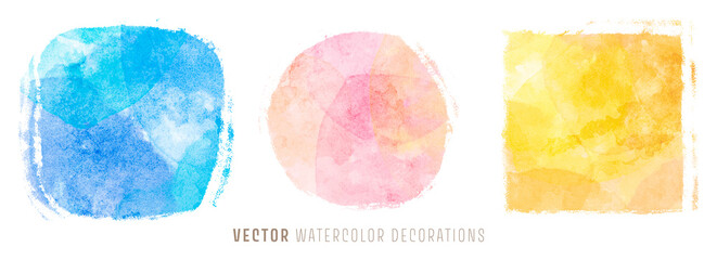 Watercolor decorations; background for title and logo 