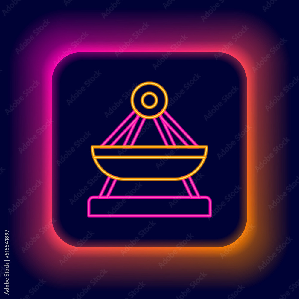 Canvas Prints glowing neon line circus ticket icon isolated on black background. amusement park. colorful outline 