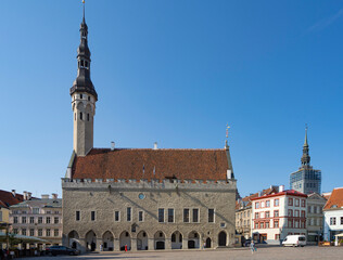 gothic town hall building in Tallinn, Estonia