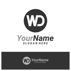 Letter WD Logo Design Template. Initial WD logo concept vector. Creative Icon Symbol