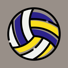 Icon, logo, vector illustration of volleyball isolated on gray background. suitable for sports, schools, patterns, designs and logos.