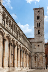 Fototapeta na wymiar San Michele in Foro, a church in Lucca, Italy