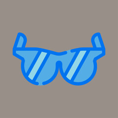 Icon, logo, vector illustration of glasses isolated on gray background. suitable for fashion, patterns, designs and logos.