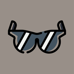 Icon, logo, vector illustration of glasses isolated on gray background. suitable for fashion, patterns, designs and logos.