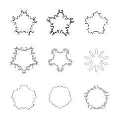 abstract vector decorative circle frame set