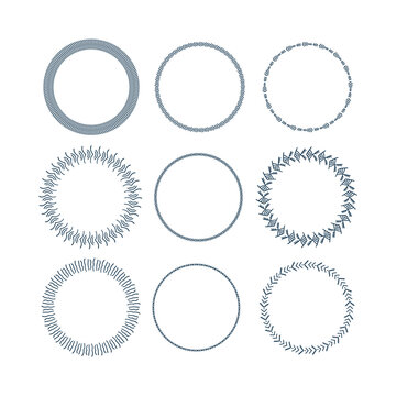 abstract vector decorative circle frame set