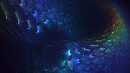 3D rendering abstract multicolor technology fractal light background