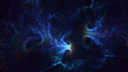 3D rendering abstract blue fractal light background