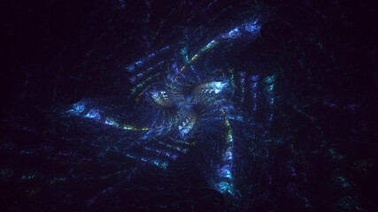 3D rendering abstract multicolor fractal light background