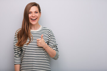 Smiling woman isolated portrait