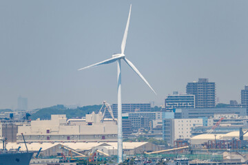 横浜港にある風力発電所

