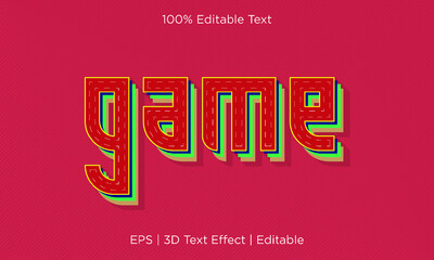 Game 3D Unique Vector Text Effect