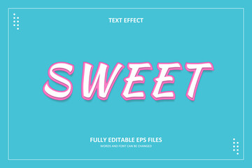 3D Sweet Pink Modern Text effect Template Editable