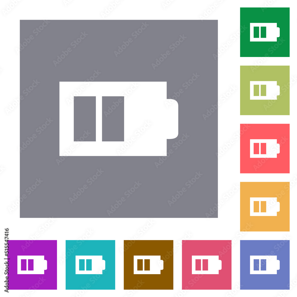 Poster half battery with two load units alternate square flat icons