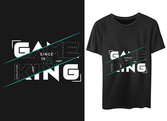  gaming t-shirt design game king typography for the gamer  
