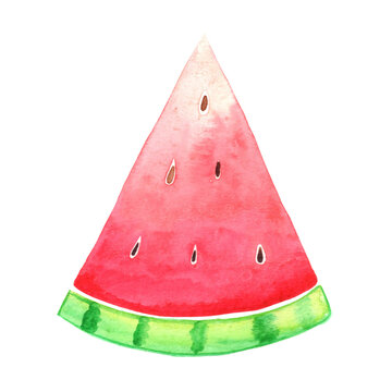 Watermelon watercolor illustration for decoration on tropical fruit and summer holiday event.
