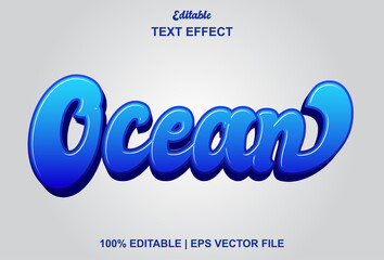 ocean text effect with blue color for logo, promotion, brand and more.