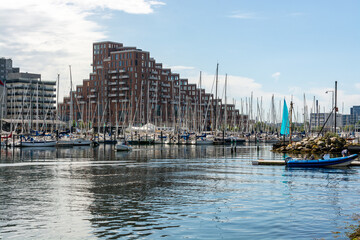 Everyday summer mood on Aarhus island. Scandinavian lifestyle