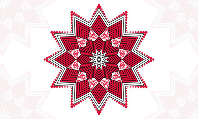 Snowflake ornament mandala design. geometric pattern decoration design.