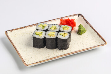 Japanese traditional roll with avocado