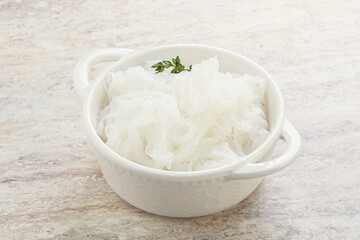 Glass asian noodles in the bowl